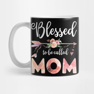 Womens Blessed Mom Floral Mom Mothers Day Gift Mug